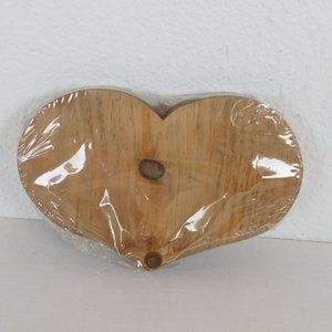 Wood Heart Plaque With Peg Unfinished DIY Crafting Paint Yourself 8" x 5" x .75"